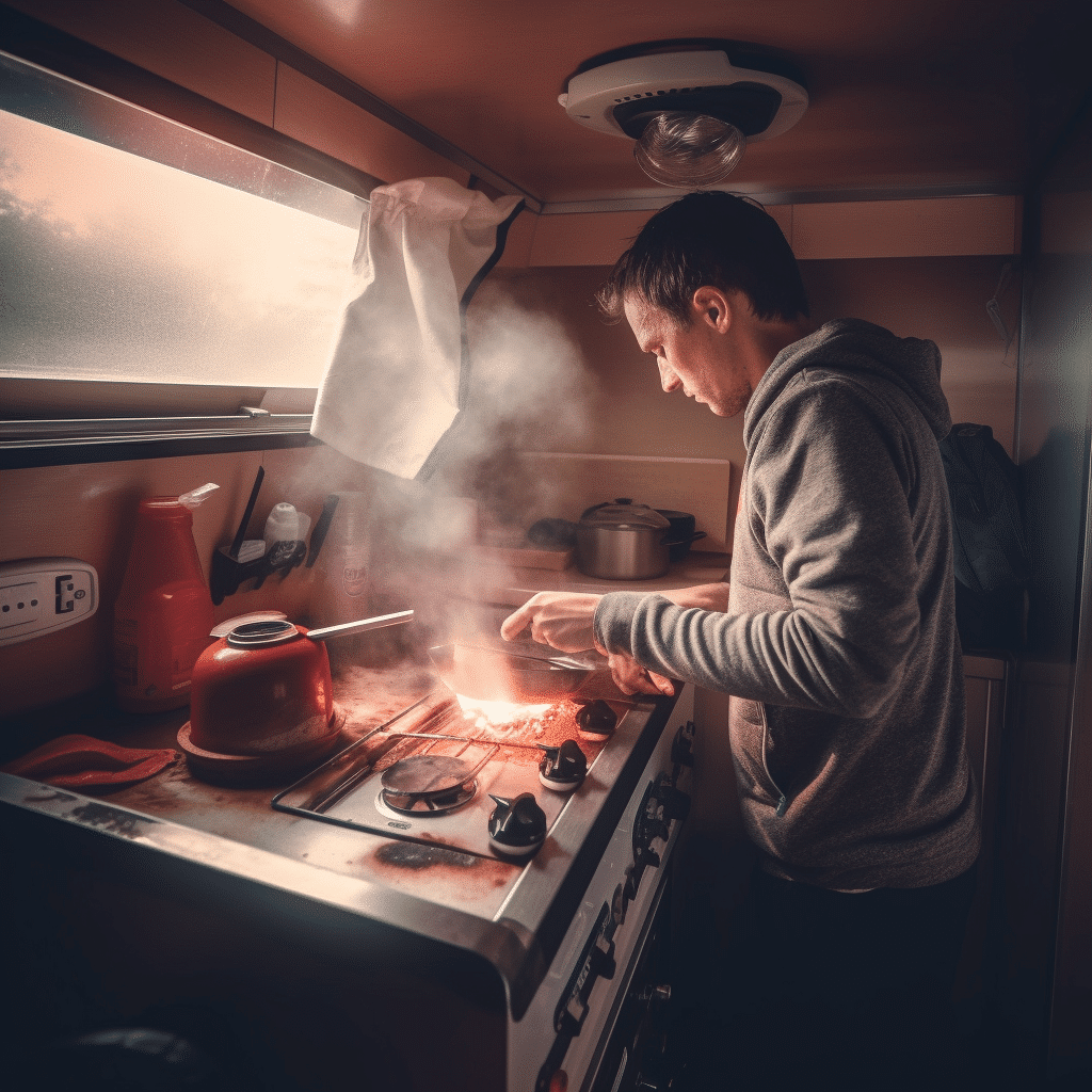 Rico Cooking Food In A Campervan Ultra Realistic Photograph 4k Bdd2b0c4 0030 4296 83b6 39d3d377c5b8 